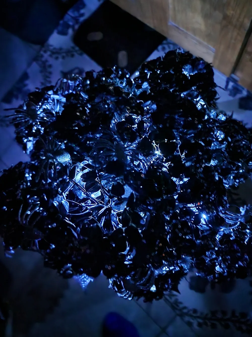Spooky Night Black Halloween LIGHTUP Floral Arrangement by